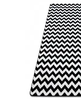 Koberce a koberečky Dywany Lusczow Kusový koberec SKETCH ALEX bílý/ černý - cikcak, velikost 280x370