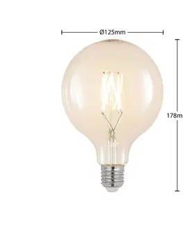 Stmívatelné LED žárovky Arcchio LED filament E27 8W 2700K G125 globe čirá sada 3ks