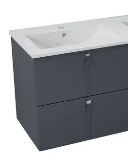 Koupelnový nábytek SAPHO MITRA umyvadlová skříňka s umyvadlem 150x55x46 cm, antracit 2XMT0721601-150
