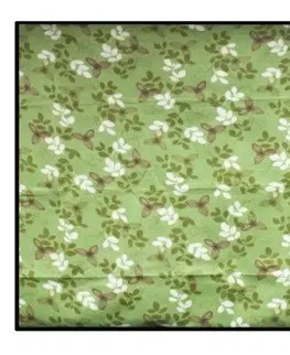 Piknikové deky Zelená pikniková deka s květovým motivem
