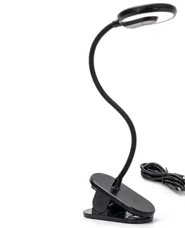 Lampy  B.V.  - LED Stmívatelná nabíjecí stolní lampa s klipem LED/3W/5V černá 