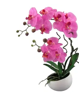 Květiny Umělá Orchidej v květináči růžová, 42 cm 115812-80