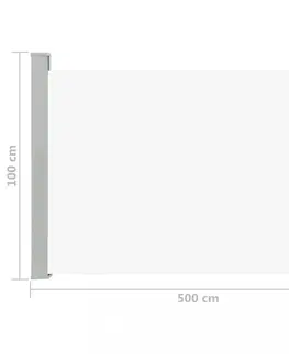 Markýzy Zatahovací boční markýza 100x500 cm Dekorhome Antracit