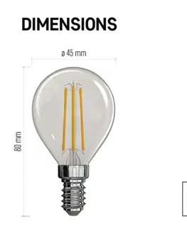 LED žárovky EMOS LED žárovka Filament Mini Globe / E14 / 3,4 W (40 W) / 470 lm / neutrální bílá ZF1221