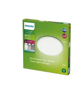 Venkovní stropní osvětlení Philips Philips SuperSlim LED IP54 Ø 25cm 4 000K bílá