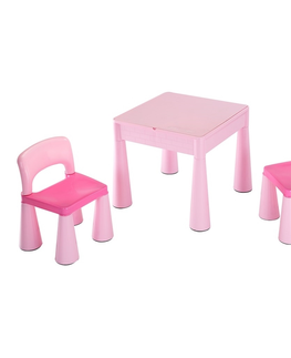 Jídelní sety Dětská sada ELSIE stoleček + dvě židličky, růžová