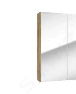 Koupelnová zrcadla Kielle Vega Zrcadlová skříňka, 60x73x15 cm, zlatý dub 50118601