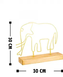  Hanah Home Kovová dekorace Elephant 30 cm zlatá