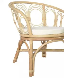Zahradní židle Jídelní židle přírodní ratan / plátno Dekorhome Přírodní