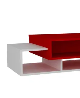 Konferenční stolky Kalune Design Konferenční stolek Tab červeno-bílý