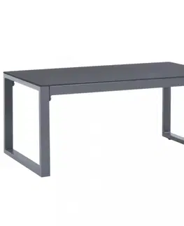 Konferenční stolky Konferenční stolek 90x50 cm sklo / hliník Dekorhome