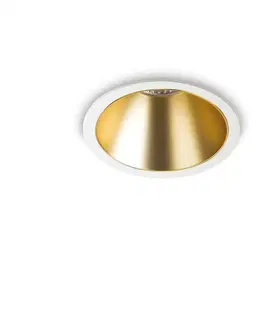 Bodovky do podhledu na 230V LED Zápustné bodové svítidlo Ideal Lux Game Round White Gold 192307 11W 850lm 3000K IP20 bílo-zlaté