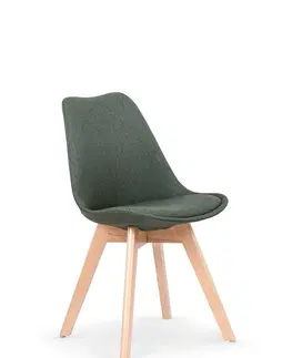 Židle HALMAR Jídelní židle Leena tmavě zelená/buk