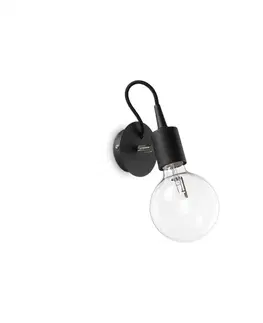 Moderní nástěnná svítidla Nástěnné svítidlo Ideal Lux Edison AP1 nero 148908 černé
