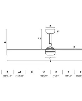 Ventilátory FARO PUNT M, bílá/světlé dřevo, stropní ventilátor s DC motorem