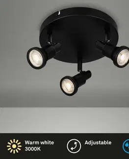 LED bodová svítidla BRILONER LED bodové svítidlo pr. 21 cm 3xGU10 4,8W 400lm černá IP44 BRI 2992-035R