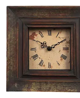 Hodiny Vintage dřevěné stolní hodiny s římskými číslicemi - 23*5*23 cm / 16*20 cm Clayre & Eef 2F0751