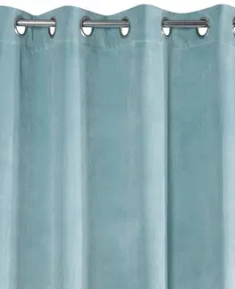 Jednobarevné hotové závěsy Jemný mentolový závěs na kruhy 140 x 250 cm