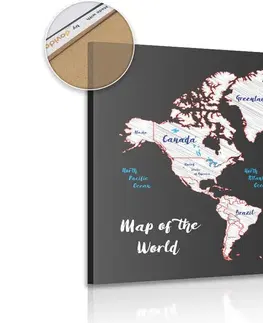 Obrazy na korku Obraz na korku jedinečná mapa světa