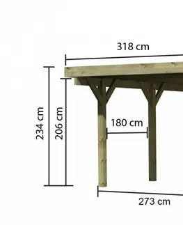 Garáže Dřevěný přístřešek / carport CLASSIC 2A Lanitplast