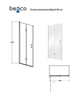 Sprchové kouty HOPA Bezrámové sprchové dveře EXO-H BARVA rámu Chrom/Leštěný hliník (ALU), Pevná stěna Bez pevné stěny, Rozměr A 80 cm, Rozměr C 190 cm, Směr zavírání Univerzální Levé / Pravé, Výplň Čiré bezpečnostní sklo 6 mm BCEXOH80CC