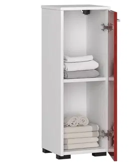 Koupelnový nábytek Ak furniture Koupelnová skříňka Fin 30 cm bílá/červená lesk