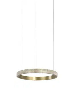 LED lustry a závěsná svítidla Nova Luce Luxusní závěsné LED svítidlo Orlando v elegantním zlatavém designu - 18 W LED, 1020 lm, pr. 450 mm NV 86016804