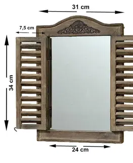 Zrcadla DekorStyle Dřevěné zrcadlo s okenicemi