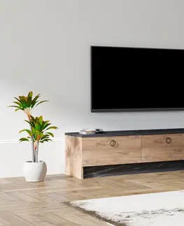 TV stolky Kalune Design TV stolek PEGA 160 cm černý/hnědý