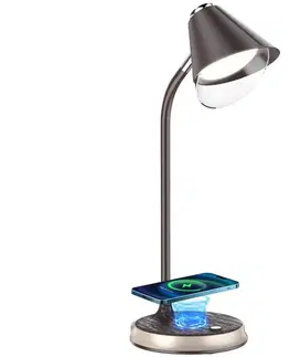 Lampy   08971L - LED Stmívatelná stolní lampa FINCH LED/9W/12/230V hnědá/zlatá 