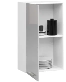 Kuchyňské dolní skříňky Ak furniture Závěsná kuchyňská skříňka Olivie W 50 cm bílá/metalický lesk