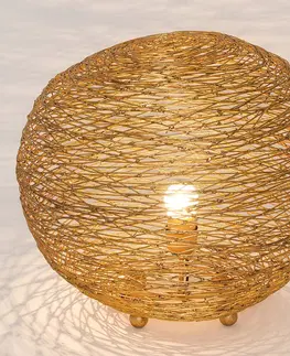 Světla na parapety Holländer Stolní lampa Campano zlatá, 40 cm průměr
