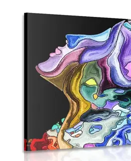 Abstraktní obrazy Obraz barevná siluleta ženské tváře