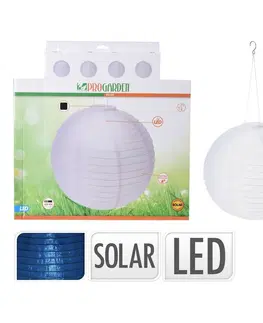Zahradní lampy ProGarden Solární závěsné LED svítidlo Ball, pr. 40 cm, teplá bílá