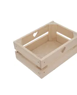 Úložné boxy Orion Dřevěná bedýnka Industrial Srdce, 20 x 14,5 x 8 cm 