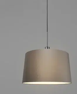 Zavesna svitidla Moderní závěsná lampa černá s odstínem 45 cm taupe - Combi 1