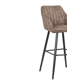 Barové židle LuxD Designová barová židle Esmeralda vintage taupe