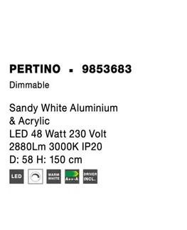 LED lustry a závěsná svítidla NOVA LUCE závěsné svítidlo PERTINO bílý hliník a akryl LED 48W 230V 3000K IP20 stmívatelné 9853683