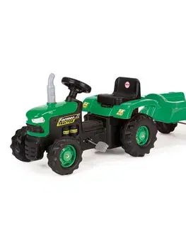 Hračky na zahradu Dolu Dětský traktor šlapací s vlečkou, zelená