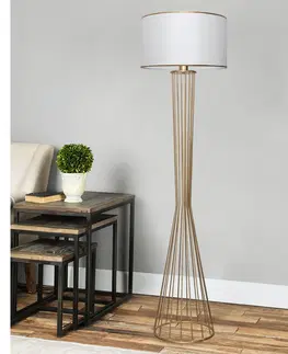 Lampy a lampičky Stojací lampa AYD-3077 bílá zlatá