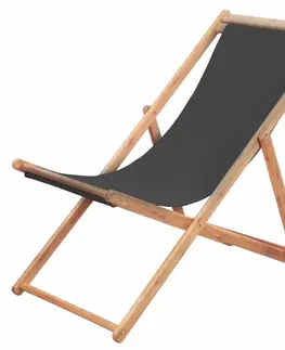 Zahradní křesla a židle Skládací plážová židle látková Šedá