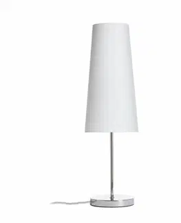 Lampy na noční stolek RED - DESIGN RENDL RENDL NYC/CONNY 15/30 stolní Polycotton bílá/chrom 230V E27 7W R14049