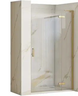 Sprchové kouty REA/S Dveře včetně stěnového profilu HUGO 80 zlatá kartáčovaná PL-45200