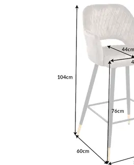 Barové židle LuxD Designová barová židle Laney antracitový samet