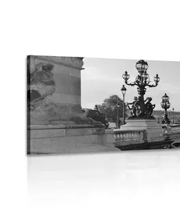 Černobílé obrazy Obraz most Alexandra III. v Paříži v černobílém provedení