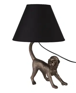Lampy Stolní lampa Monkey s černým stínidlem - 29*27*43 cm E27 Clayre & Eef 6LMC0035