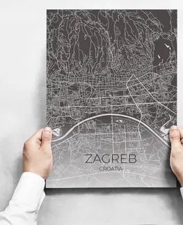 Moderní obrazy Sada obrazů - Map Of Zagreb