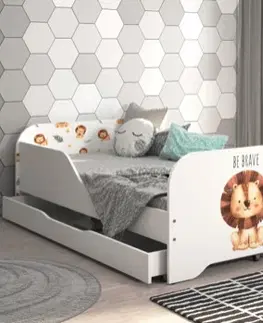 Dětské postele Dětská postel 140 x 70 cm s motivem lva