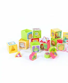 Dřevěné hračky Teddies Vkládačka Kostky kubus, 12 ks