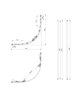 Sprchové kouty OMNIRES BRONX sprchový kout s posuvnými dveřmi čtvrtkruh, 90 x 90 cm chrom / transparent /CRTR/ S203090CRTR
